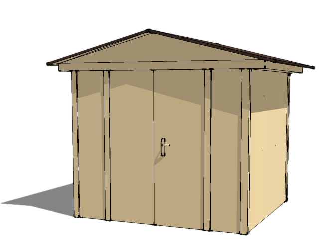 Vizualizace zahradního domku OSB.
